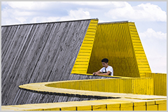 Yellow footbridge