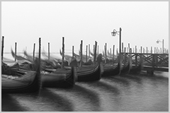 Moored gondolas